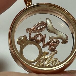 Wedding day locket in rose gold.